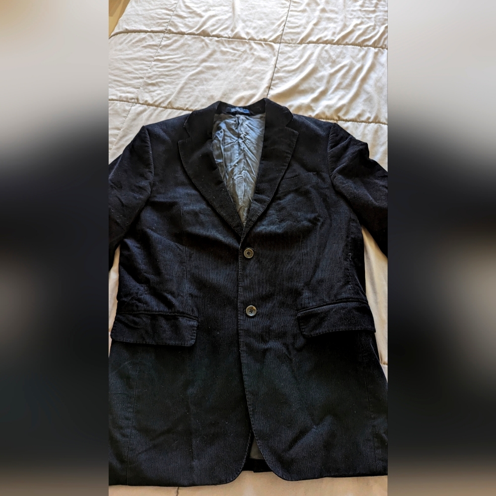 Men's vintage 70s 80s disco corduroy blazer black 48 John Scott McNeal
